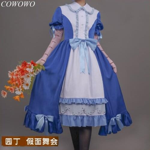 Anime! Identity V Emma Woods Masked Ball Elegant Dress Uniform Cosplay Costume Halloween Party Role Play Outfit For Women NEW