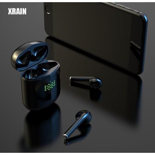 XRAIN TWS Earphones Wireless Bleutooth IP4 Waterpoof Noise Cancelling Running Gaming with Power Display for Android iOS with MIC