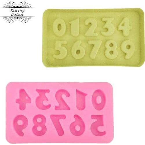 DIY 0-9 digital shape silicone mold cake decoration tools fudge chocolate baking mold kitchen tools