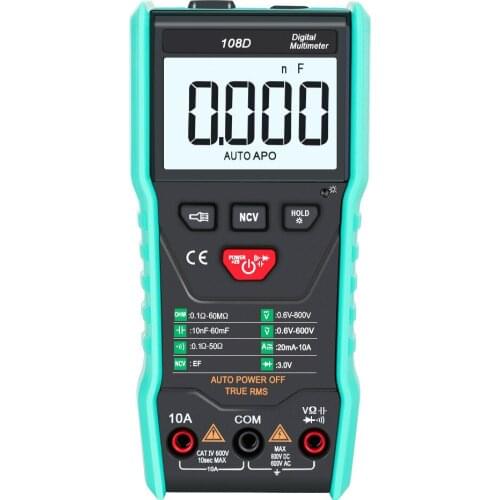 108D Digital Multimeter Tester Autoranging True Rms Automotriz TRMS 5999 Mearuring with NCV LCD Backlight+Flashlight Multitester