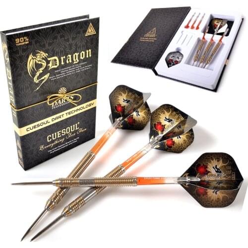 CUESOUL Dragon 22g/24g/26g Orange Tungsten Steel Tip Darts,Barrel with Titanium Coated