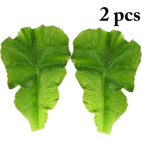 2 Pcs/Set Artificial Vegetable Decor Realistic Green Lettuce For Kitchen Decoration Artificial Lifelike Fake Food Accessories