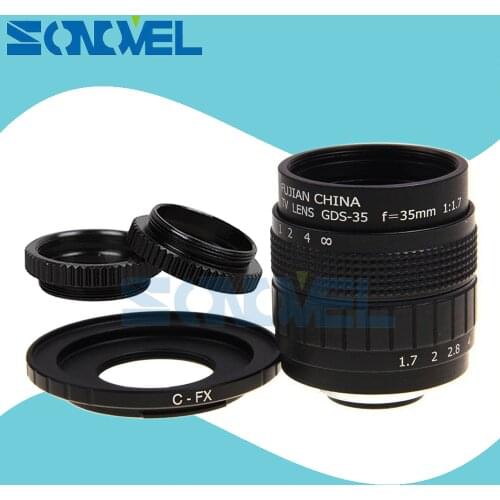 FUJIAN 35mm F1.7 CCTV TV Movie lens+C Mount +Macro ring for Fuji Fujifilm X-E2 X-E1 X-Pro1 X-Pro2 X-M1 X-A3 X-A2 X-A1 X-T1 C-FX