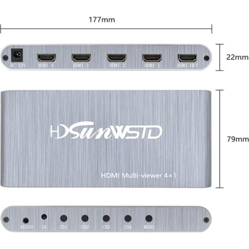 HDMI 4x1 Quad Multi-viewer Full 1080p Switcher Seamless Multiviewer Switch Screen Splitter Converter For laptop computer paly