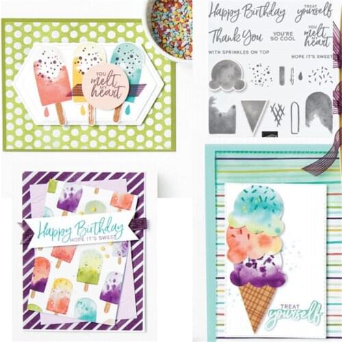 ICE CREAM Metal Cutting Dies And Stamps Stencils for Scrapbook Album Photo Embossing Handmade New Cutting Dies For 2021