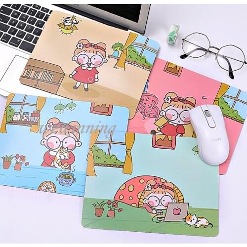 Cute Mouse Pad Kawaii Desk Pad Kawaii Mouse Pad Gaming Writing Desk Mats Gamer Round Square Deskpad for Office Home PC Computer