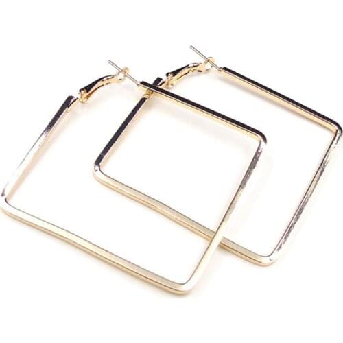 Fashion Women Earrings Hollow Square Dangle Statement Huggie Earrings Party Jewelry Gift big circle earrings Womans accesories