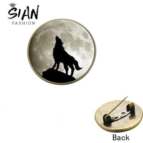 SIAN 2021 Brave Animal Wolf Shadow Icon Brooches Pins Badge for Clothes Hat Backpack Denim Jackets Decoration for Men Women Hot