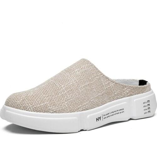 Sneakers men 2020 classic Half slippers comfortable running shoes menLinen shoes summer espadrilles male fashion trend MA-34