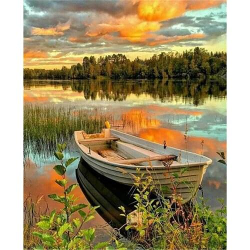 Scenery Landscape DIY 11CT Embroidery Cross Stitch Kits Craft Needlework Set Printed Canvas Cotton Thread Home Wholesale