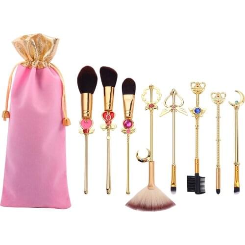 New 8pcs Pro Makeup Brushes Sets & Kits Sailor Moon Soft Hair Blusher Concealer Eye Shadow FOUNDATION Lip Brush Cosmetics Tool