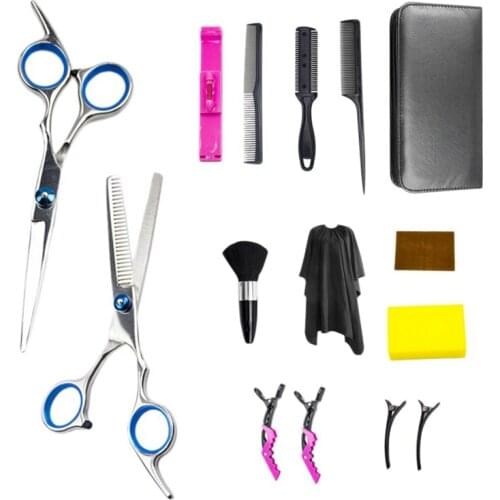 15 Pcs Hair Cutting Scissors Set, Professional Haircut Scissors Kit with Cutting Scissors, for Barber, Salon, Home