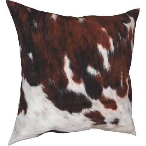 Rusty Cattle Cowhide Pillowcase Home Decor Cow Animal Fur Calf Cushions Throw Pillow for Sofa Double-sided Printing Unique