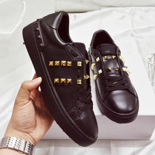 Original Classic Trend High Quality Fashion Men Women Girl New 2020 Genuine Leather Classic Rivet Platform Sneakers Casual Shoes