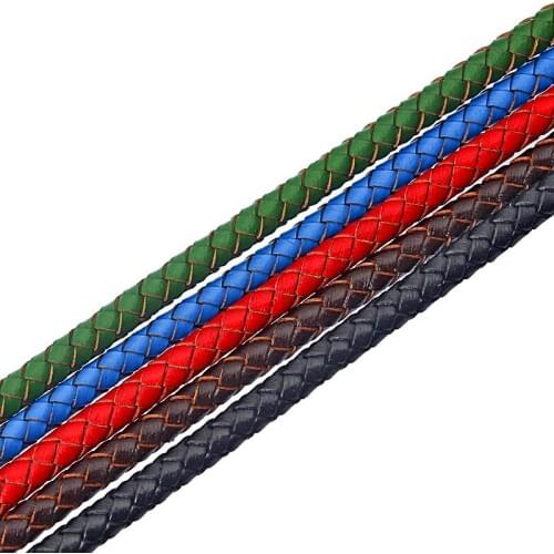 1meter Five Color 6mm Round Braided Genuine Leather Cord For Bracelet Necklace Making DIY Fashion Jewelry Findings