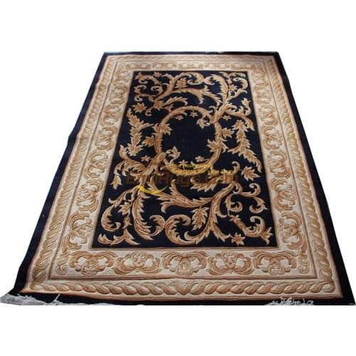 Thick And Plush Handknotted Savonnerie Neo Classic Design Rug Antique Vintage Geometric Roman Bells Runner For Home Decoration