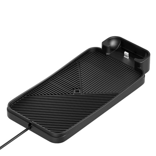 POHIKS 1pc High Quality Fast Charging Mobile Phone Charger Portable 2 in 1 QI Car Wireless Chargers Pad For Smartphone Headphone