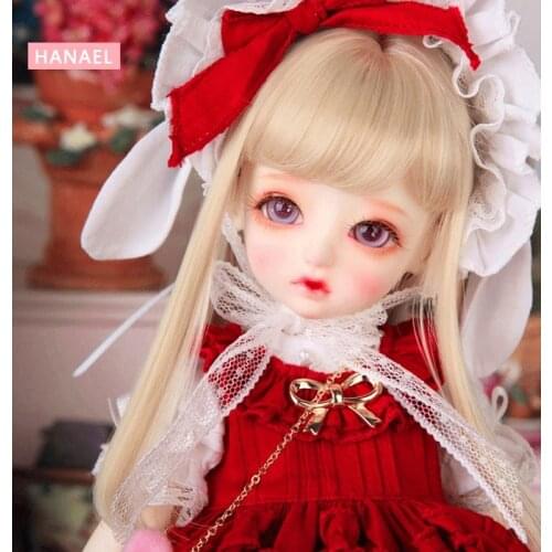 Full Set TOP quality 1/6 bjd Honey Hanael baby doll best gifts cute girl wig dress shoes face makeup and eyes included red toy