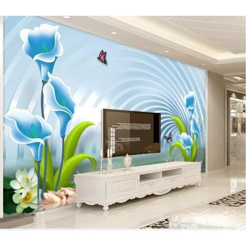 Custom photo wallpaper for walls 3 d murals wallpaper 3d water flower fresh stereo TV background wall papers decoration painting