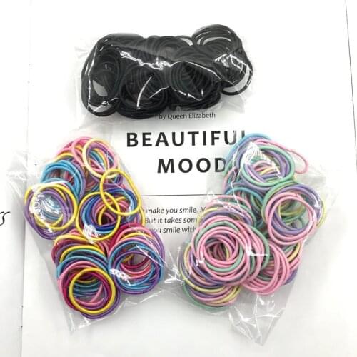100pcs/lot 3cm Hair Accessories girls Rubber bands Scrunchy Elastic Hair Bands kids baby Headband decorations ties Gum for hair