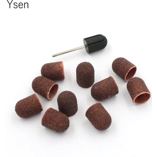 13*19mm Rubber Mandrel Grip 10pcs Sanding Bands Block Caps Nail Drill Accessories Electric Manicure Pedicure Tools