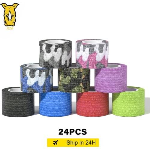 24pcs Disposable Tattoo Grips Cover Tattoo Supplies Cohesive Elastic Tattoo Bandage Tape for Tattoo Machine Grip