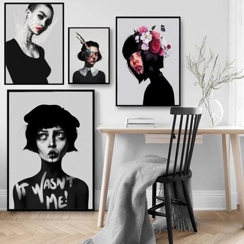 Sexy Vogue Woman Flower Modern Wall Art Canvas Painting Nordic Posters And Prints Wall Pictures For Aesthetic Living Room Decor