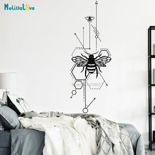 Honeycomb & Anatomical Bees Wall Decal Stickers Home Bedroom Decoration Gift Removable Vinyl Wallpaper BA573