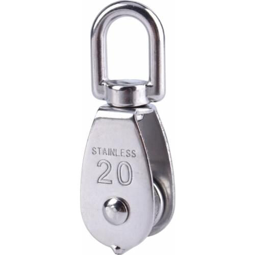 Steel Wire Pulley Stainless Steel M20 Heavy Duty Steel Single Wheel Swivel Lifting Rope Pulley Block For Wire Rope
