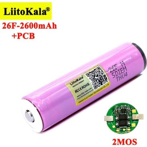 Liitokala Protected New Original 18650 ICR18650-26FM 2600mAh Li-ion 3.7v Battery With PCB For Flashlight batteries