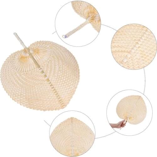 P Summer Cooling Fan Handmade DIY Heart Shaped Bamboo Woven Fan Natural Handmade DIY Mosquito Repellents Bamboo Woven Fans