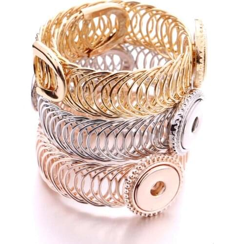 Jewelry Ginger Snaps Jewelry Bracelets Fit 18mm Metal Snap Button Changeable Bracelets Free Shipping