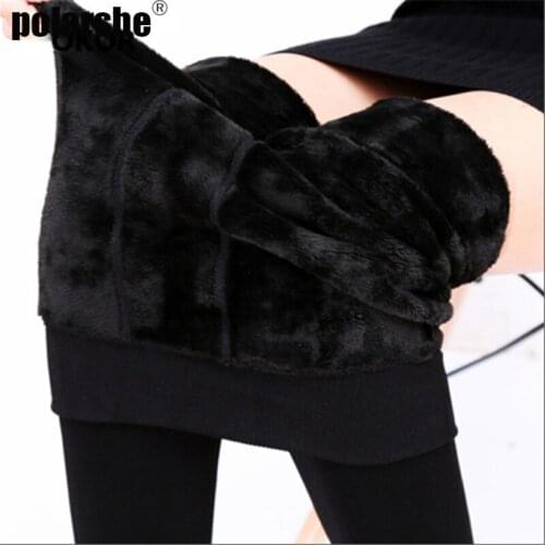 Women Winter warm velvet leggings Elasticity cold resistance legging High waist Comfortable keep warm Thick Slim Leggings