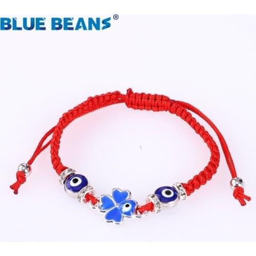 Punk Bohemia Bracelets Women slipknot handmade With Braided Red Rope Beaded Charm Bracelets Crystal heart fashion accessories cc