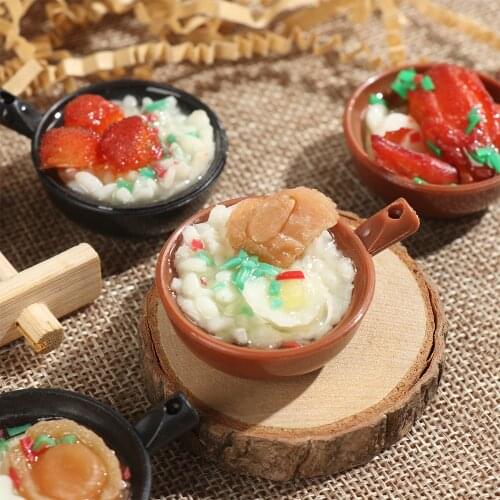 1PC Random Miniature Food Chinese Rice Pastry Casserole Noodles Dessert Dollhouse kitchen toy Fake Food Dollhouse Decoration