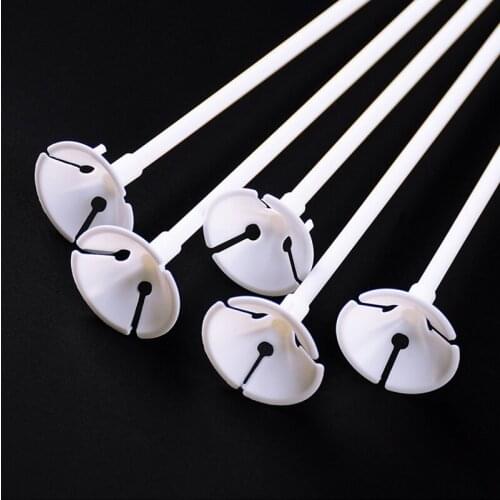 10 Sets/lot 30cm Latex Balloon Stick White PVC Rods Balloons Holder Sticks with Cup Party Supplies Globos Ballon Accessories