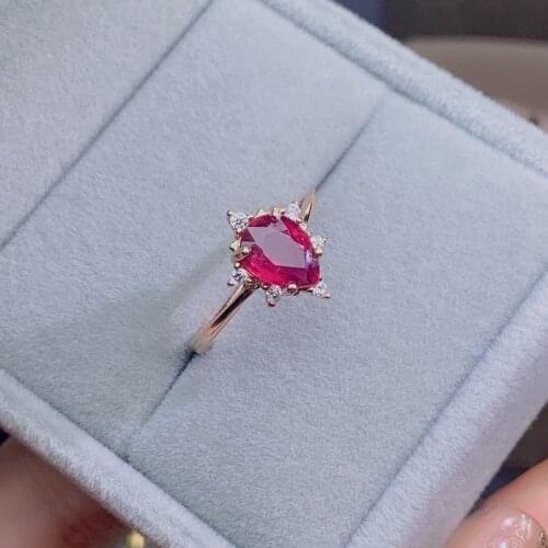 100% Natural Genuine Ruby Gemestone Fashionable Silver Ring 925 Solid Sterling Silver Ruby Wedding Ring Best Gift for Girl
