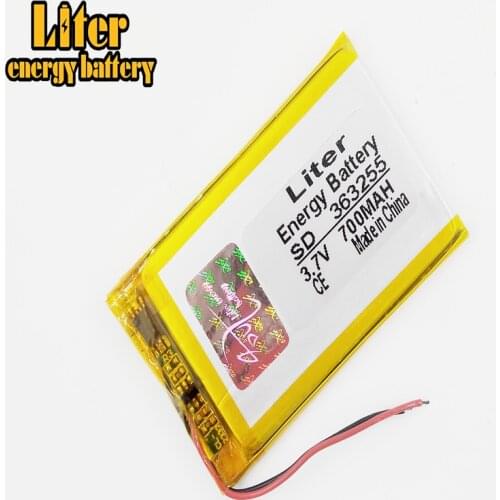 363255 3.7V,700mAH,Polymer lithium ion / Li-ion battery for TOY,POWER BANK,GPS,mp3,mp4,cell phone,speaker