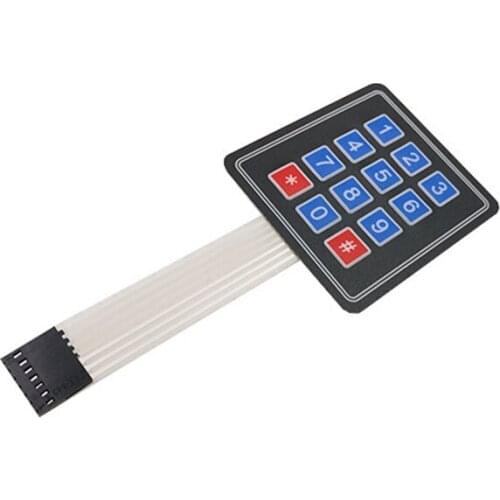 50pcs* 3 4 5 button membrane switch button 1*4 3 * 4 4X4 matrix matrix keyboard 1X keyboard with LED control panel 6 pad DIY kit