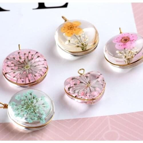 6pcs Love Round Transparent Crystal Eternal Flower Starry Glass Ball Earrings For Women Fashion Handmade Ear Jewelry Accessories