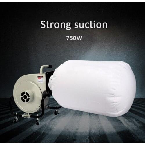 750W Mobile Portable Industry Dust Collector Machine Woodworking Cloth Bag Dust Vacuum Cleaner Engraving Workshop Purifier 220V