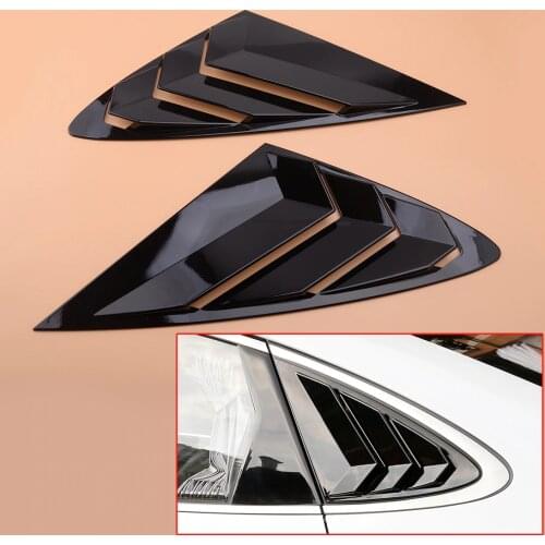 ABS 1 Pair Glossy Black Car Rear Side Window Vent Scoop Louver Fit For Hyundai Sonata DN8 2020 2021