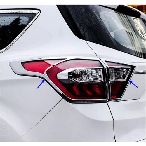 Car Styling Accessories ABS Chrome Rear Tail Light Lamp Taillight Frame Cover Trim For Ford Kuga Escape 2017 2018 2019 4pcs/set
