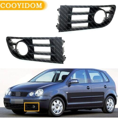 Car Left Right Front Fog Lamp Trim Fog Light Covers Case For VW Polo Typ 9N 2002-2005 Front Lower Bumper Fog Light Grilles