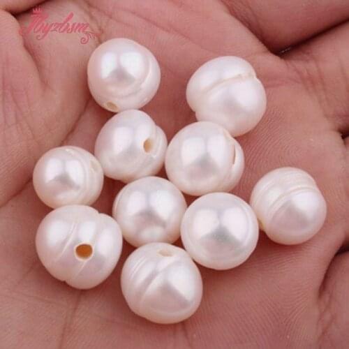 7x9-9x10mm White Freshwater Pearl Natural Stone Beads For Necklace Bracelat Earirng Jewelry Making 10 Pc Wholesale Free Shipping
