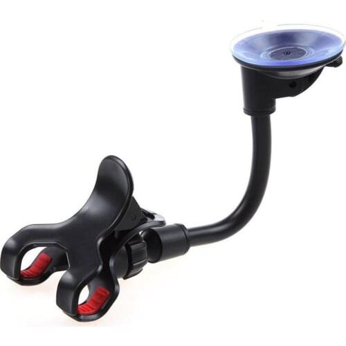Black Suction Cup Car Phone Holder Double Chuck Universal Mobile Car Multifunction Phone Navigation Stand Mini E9D7