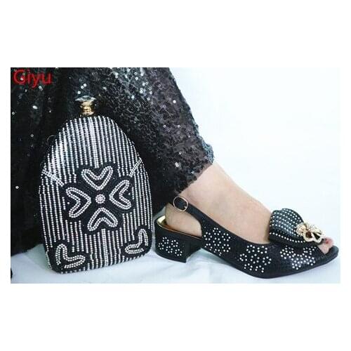 Doershow nice looking Italian Shoes With Matching Bags African Women Shoes and Bags Set For Prom Party Summer Sandal HLP1-2