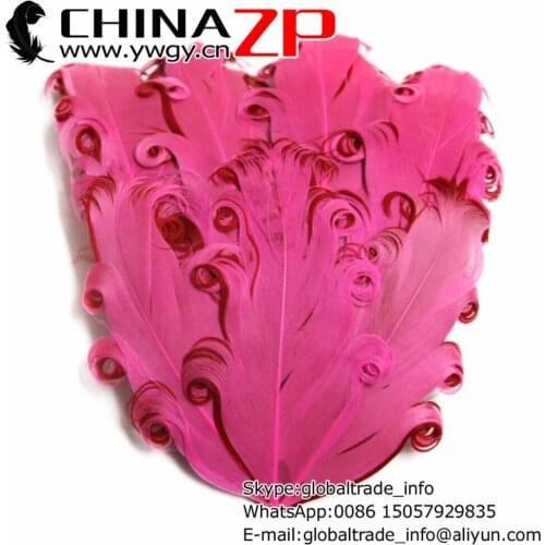 CHINAZP Factory 50pcs/lot Dyed Pink with Red Valentines Day Inspired Curly Nagorie Pad Feather Headbands