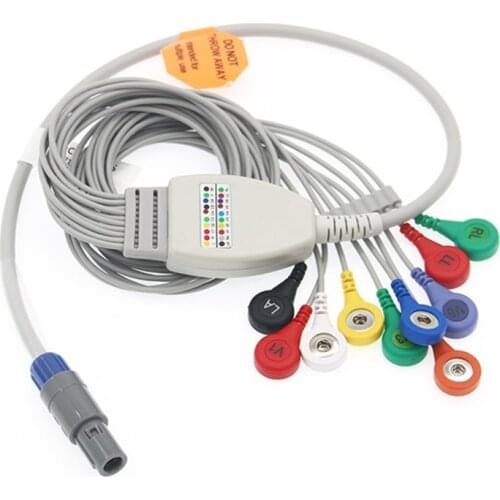 Holter Recorder ECG Patient Cable 14P 10 Leads Snap 4.0 AHA Standard for Biomedical Instrument BI9800 Rround Connector