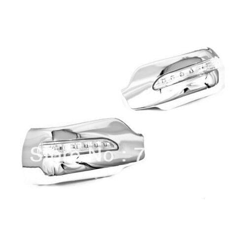 Car Styling Chrome Side Mirror Cover With LED Side Blinker For Mazda 2 / Demio 2002-2007